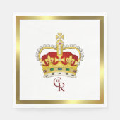 Coronationenkroon en monogram papier Napkin Servet (Voorkant)