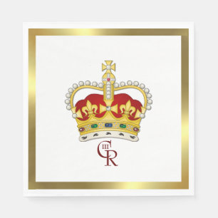 Coronationenkroon en monogram papier Napkin Servet