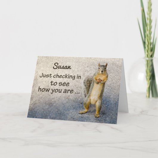 Coronavirus aangepaste naam denken aan je eekhoorn kaart (Voorkant)