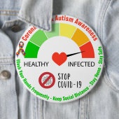 Coronavirus & Autism Awareness Round Button (In situ)