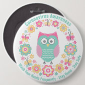Coronavirus Awareness Round Button (Voorkant /achterkant)