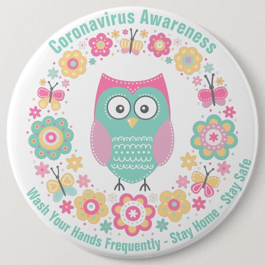 Coronavirus Awareness Round Button (Voorkant)