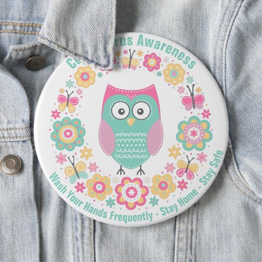 Coronavirus Awareness Round Button (In situ)