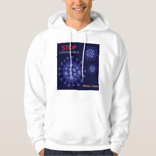 Coronavirus cartoon, blijf thuis hoodie
