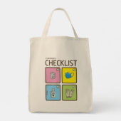 Coronavirus checklist tekenkruidenierswaren tote bag (Achterkant)