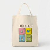 Coronavirus checklist tekenkruidenierswaren tote bag (Voorkant)