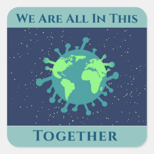 Coronavirus Covid 19 alles in dit verband Vierkante Sticker