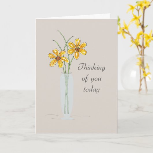 Coronavirus COVID Thinking You Daisies Flowers Kaart (Gele Bloem)