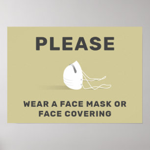 Coronavirus Draag een gezichtsmasker met dekking Poster