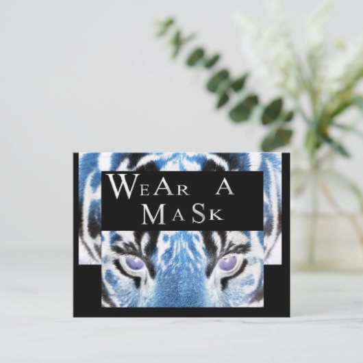 CORONAVIRUS DRAAG EEN MASKER BRIEFKAART (Staand voorkant)