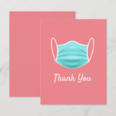 Coronavirus Face Mask Hartelijk dank voor Flat Kaa Bedankkaart (Voorkant / Achterkant)