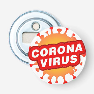 CoronaVirus flesje Open Covid19 Corona Tekst Button Flesopener