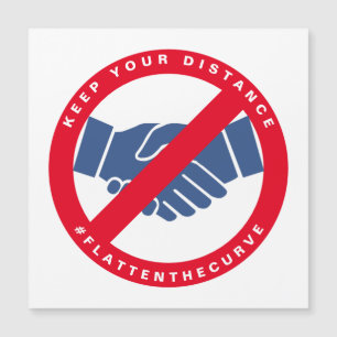 Coronavirus Geen handdruk #FLATTENTHECURVE Red