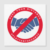 Coronavirus Geen Handdruk #FLATTENTHECURVE Rood (Voorkant)