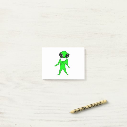 coronavirus halloween gezichtsmasker buitenaardse post-it® notes (Op bureau)