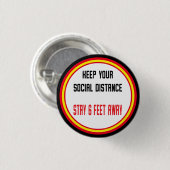 Coronavirus Health Warning Social Distance Ronde Button 3,2 Cm (Voorkant /achterkant)