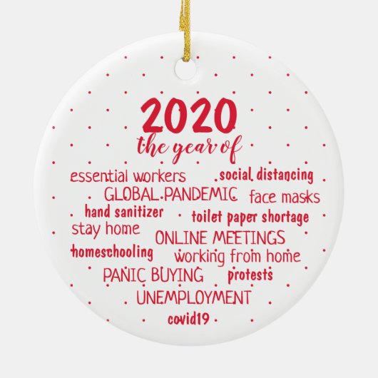 Coronavirus jaar keramisch ornament (Achterkant)