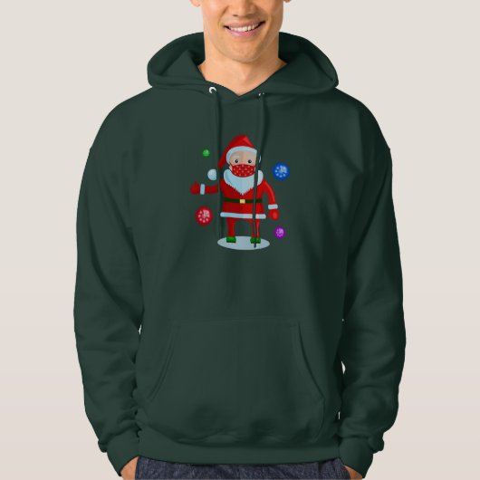 coronavirus kerstmis gezichtsmasker santa snowflak hoodie (Voorkant)