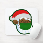 coronavirus kerstmis zwarte santa muismat (Met muis)