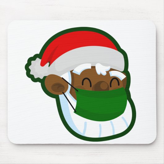 coronavirus kerstmis zwarte santa muismat (Voorkant)