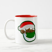 coronavirus kerstmis zwarte santa tweekleurige koffiemok (Links)