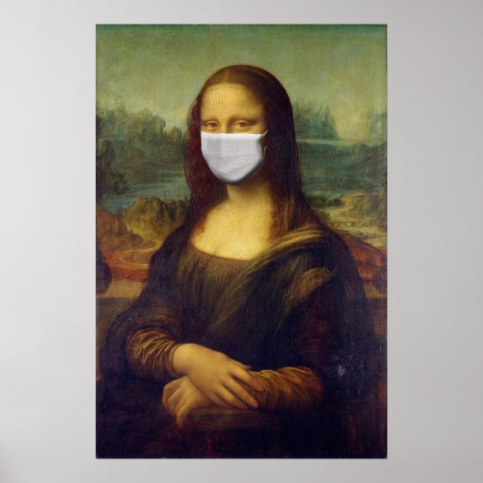 Coronavirus Pandemische Mona Lisa Facemask COVID-1 Poster (Voorkant)