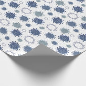 Coronavirus patroon COVID-19 blauw groen Cadeaupapier (Hoek)