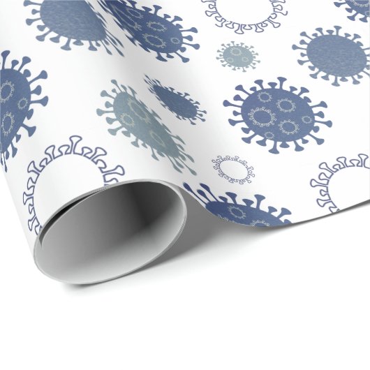 Coronavirus patroon COVID-19 blauw groen Cadeaupapier (Rol Hoek)