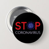 Coronavirus preventie, stoppen met het verspreiden ronde button 7,6 cm (Voorkant /achterkant)