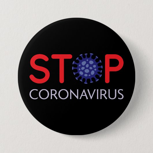 Coronavirus preventie, stoppen met het verspreiden ronde button 7,6 cm (Voorkant)