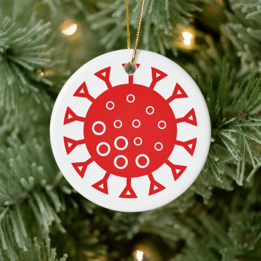 Coronavirus Red Funny Persoonlijke Kerstmis Keramisch Ornament (Boom)