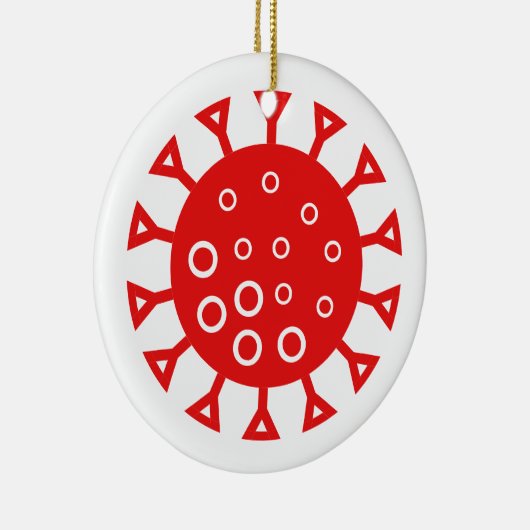Coronavirus Red Funny Persoonlijke Kerstmis Keramisch Ornament (Rechts)