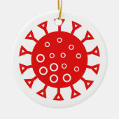 Coronavirus Red Funny Persoonlijke Kerstmis Keramisch Ornament (Voorkant)