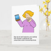 Coronavirus Self-isolation Kitchen Cupboard Tidy Kaart (Gele Bloem)