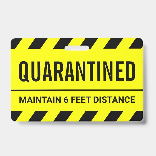 Coronavirus Self Isolation Quarantine Badge (Voorkant)