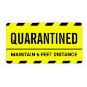 Coronavirus Self Isolation Quarantine Etiket (Voorkant)