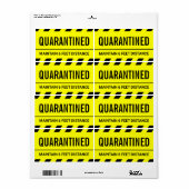 Coronavirus Self Isolation Quarantine Etiket (Full Sheet)