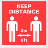 Coronavirus sociale afstand vloer teken sticker (Vel)