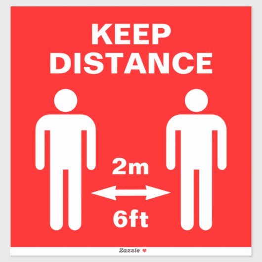 Coronavirus sociale afstand vloer teken sticker (Vel)
