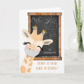 Coronavirus Terug naar School Giraffe met Masker Kaart (Voorkant)