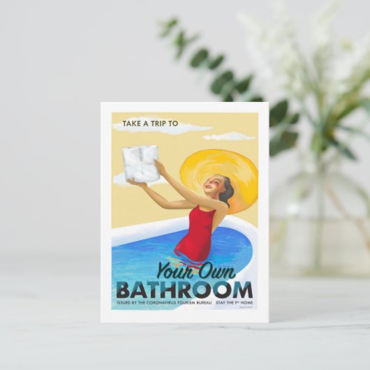 Coronavirus Tourism Bureau briefkaart (Staand voorkant)