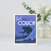 Coronavirus Tourism Bureau Couch Surf Briefkaart (Staand voorkant)