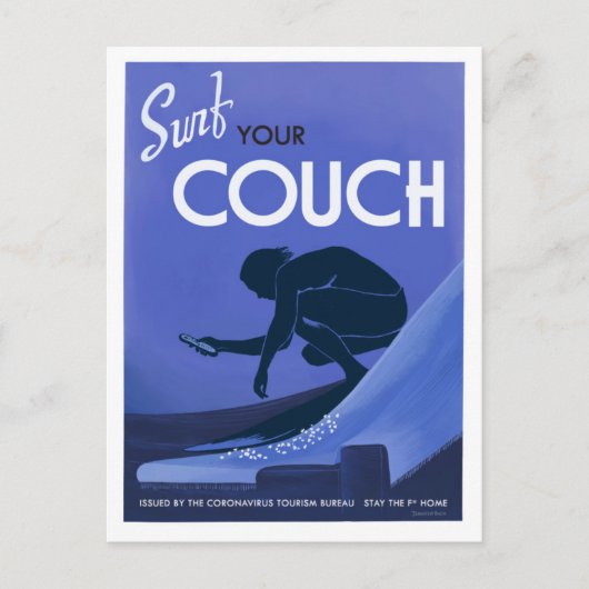 Coronavirus Tourism Bureau Couch Surf Briefkaart (Voorkant)
