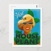 Coronavirus Tourism Bureau One House Plant Briefkaart (Voorkant / Achterkant)