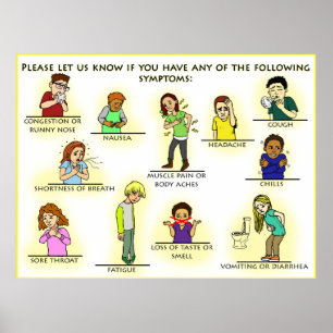 Coronavirus visuele symptomen Poster