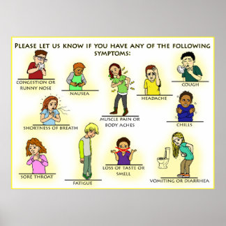 Coronavirus visuele symptomen Poster