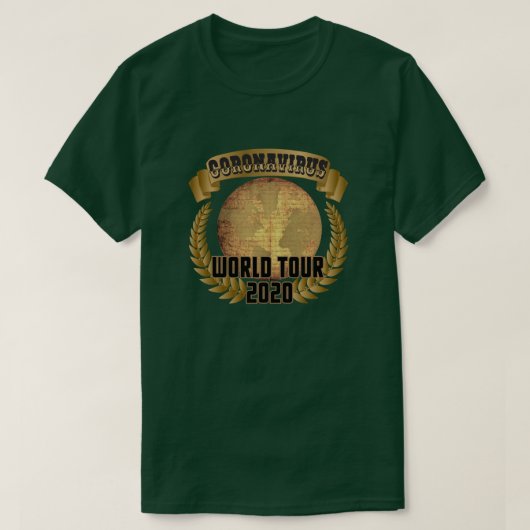 Coronavirus World Tour met reisdata T-shirt (Design voorkant)