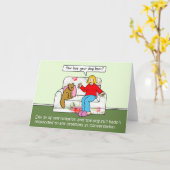 Coronavirus Zelfisolatie Praten met een hond. Kaart (Gele Bloem)