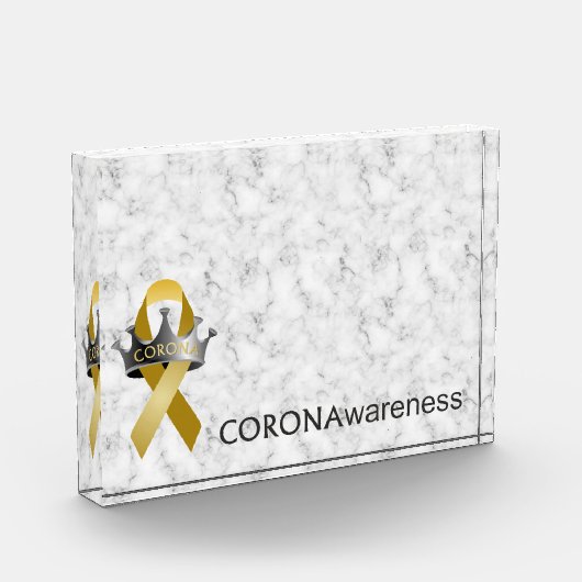 CORONAwareness Marged Grey Lucite Fotoblokken (Links)