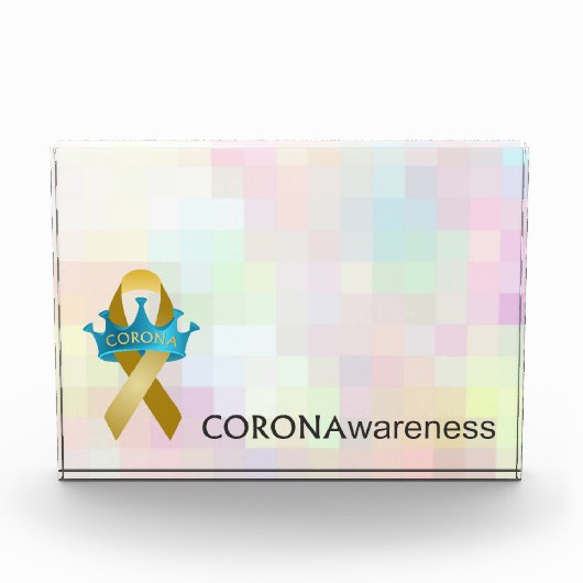 CORONAwareness Rainbow Pixel  Lucite Fotoblokken (Voorkant)